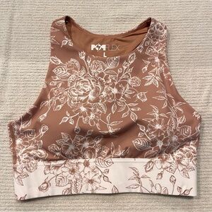 POPFLEX Brown Floral Sports Bra